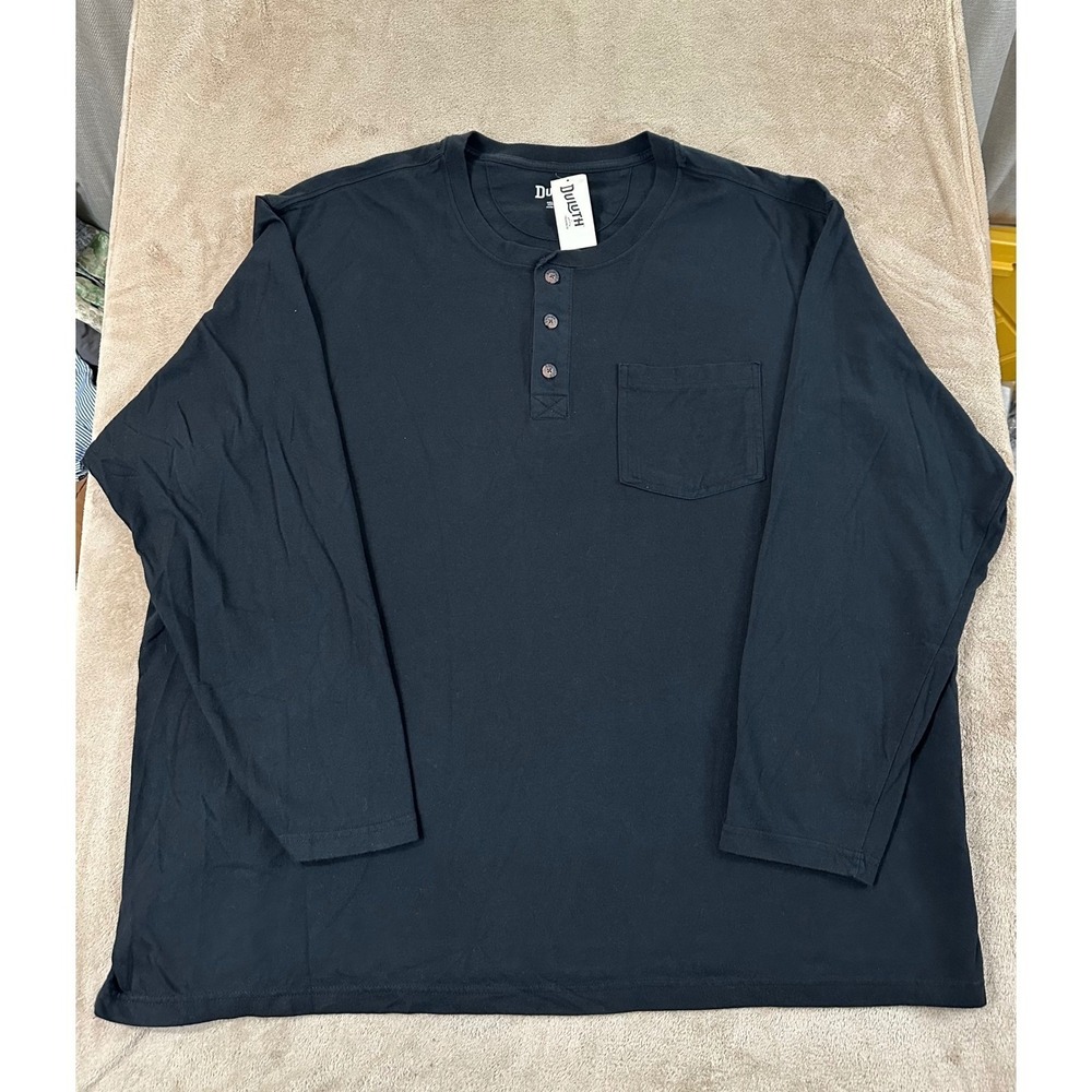 Duluth Trading Company Longtail T-shirt Mens Size 3XL Black Henley Tops NEW